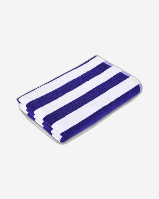 Cotton Home Pool Towel Striped Navy Blue