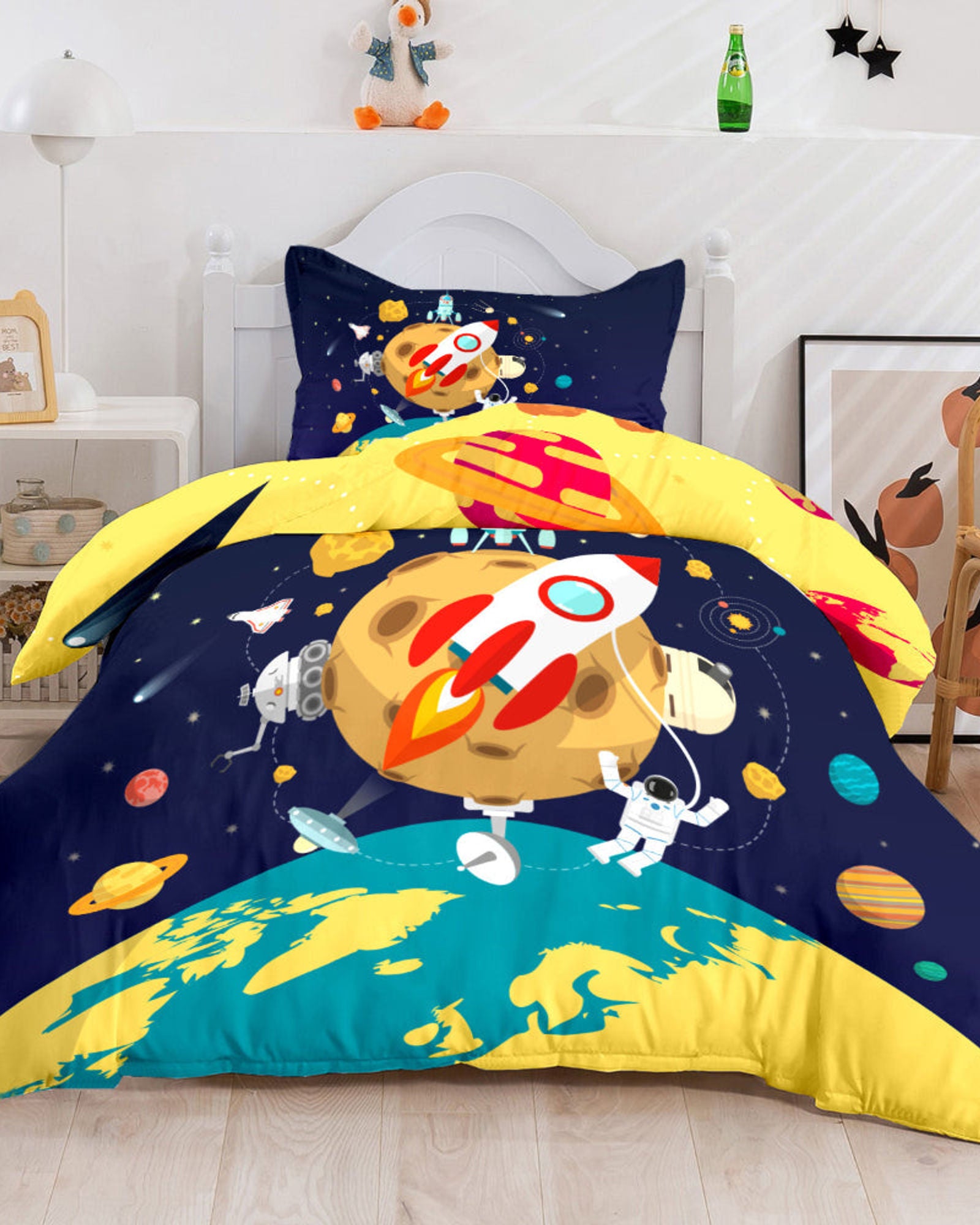 Cotton Home Kids 3-piece Duvet Cover Set Space