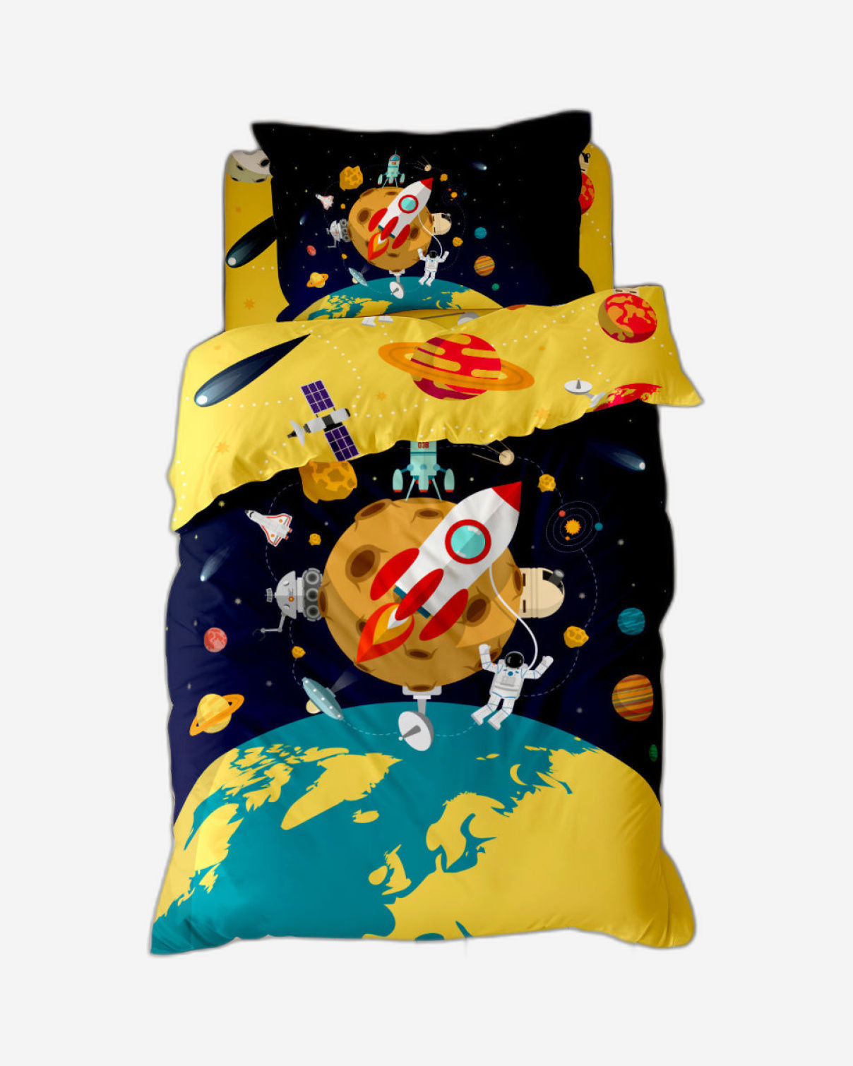 Cotton Home Kids Duvet Cover Set 3Pc Space