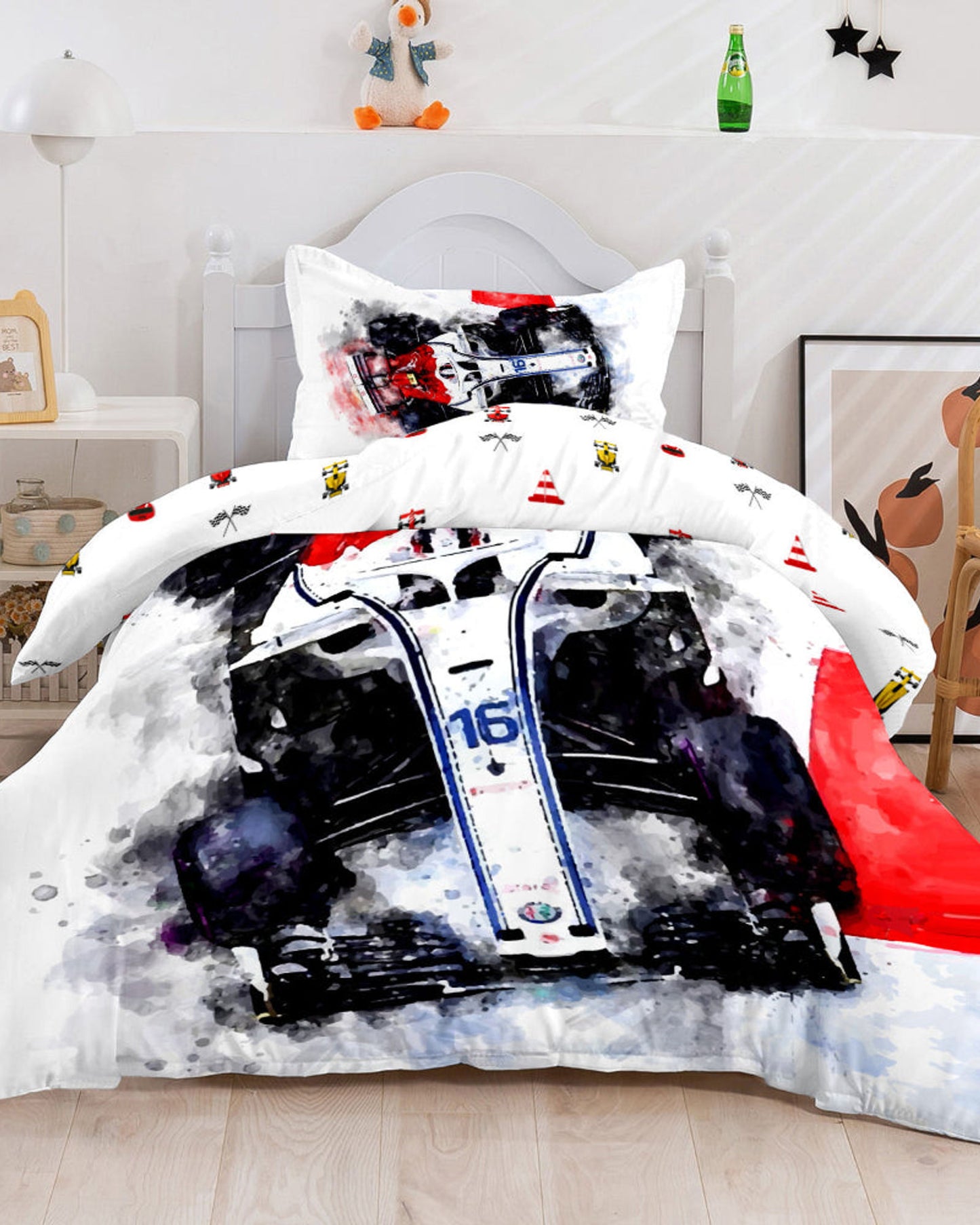 Cotton Home Kids Duvet Cover Set 3Pc Car