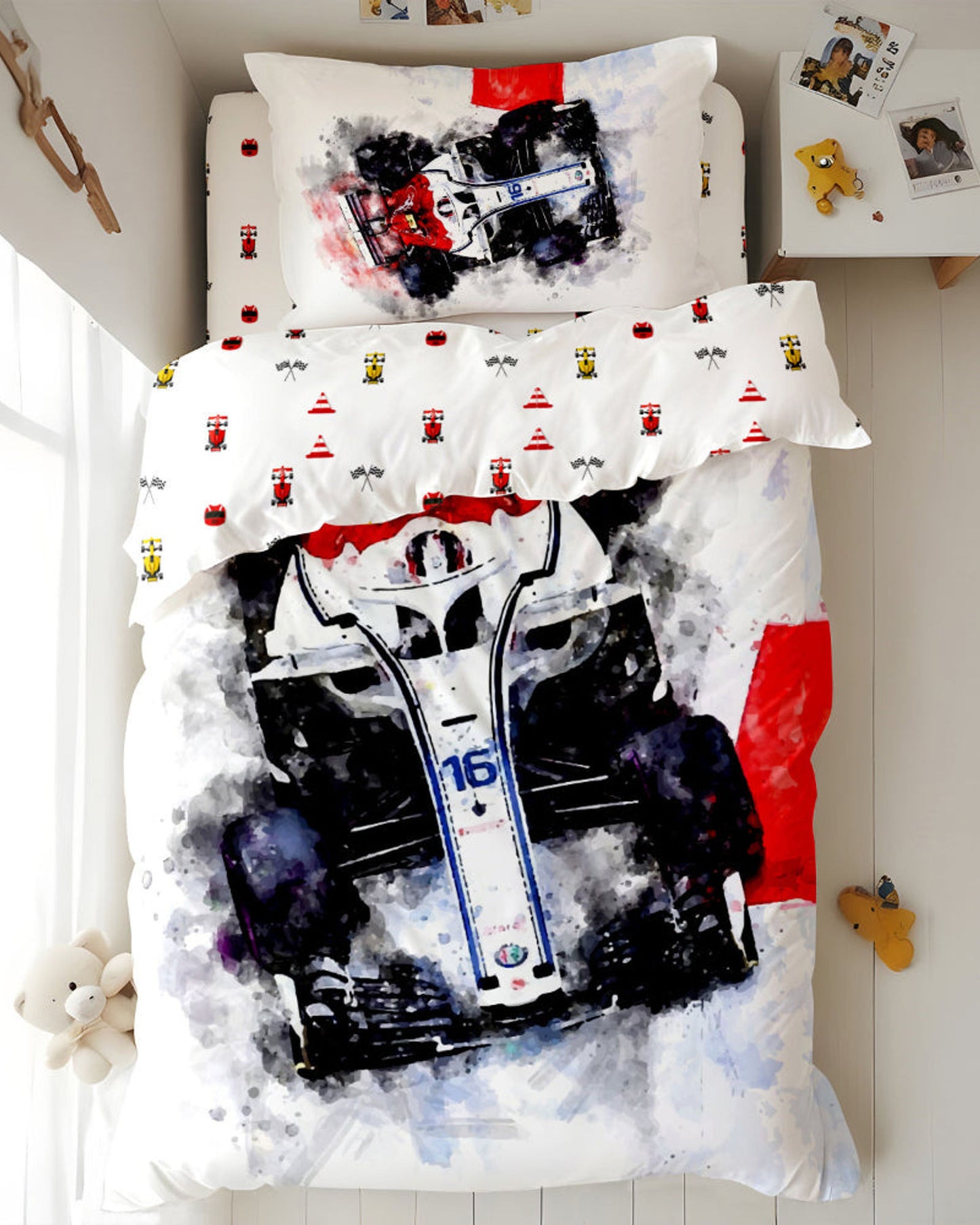 Cotton Home Kids Duvet Cover Set 3Pc Car