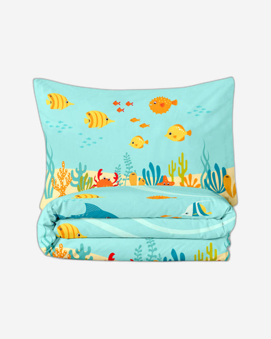 Cotton Home Kids 3-piece Duvet Cover Set Aqua