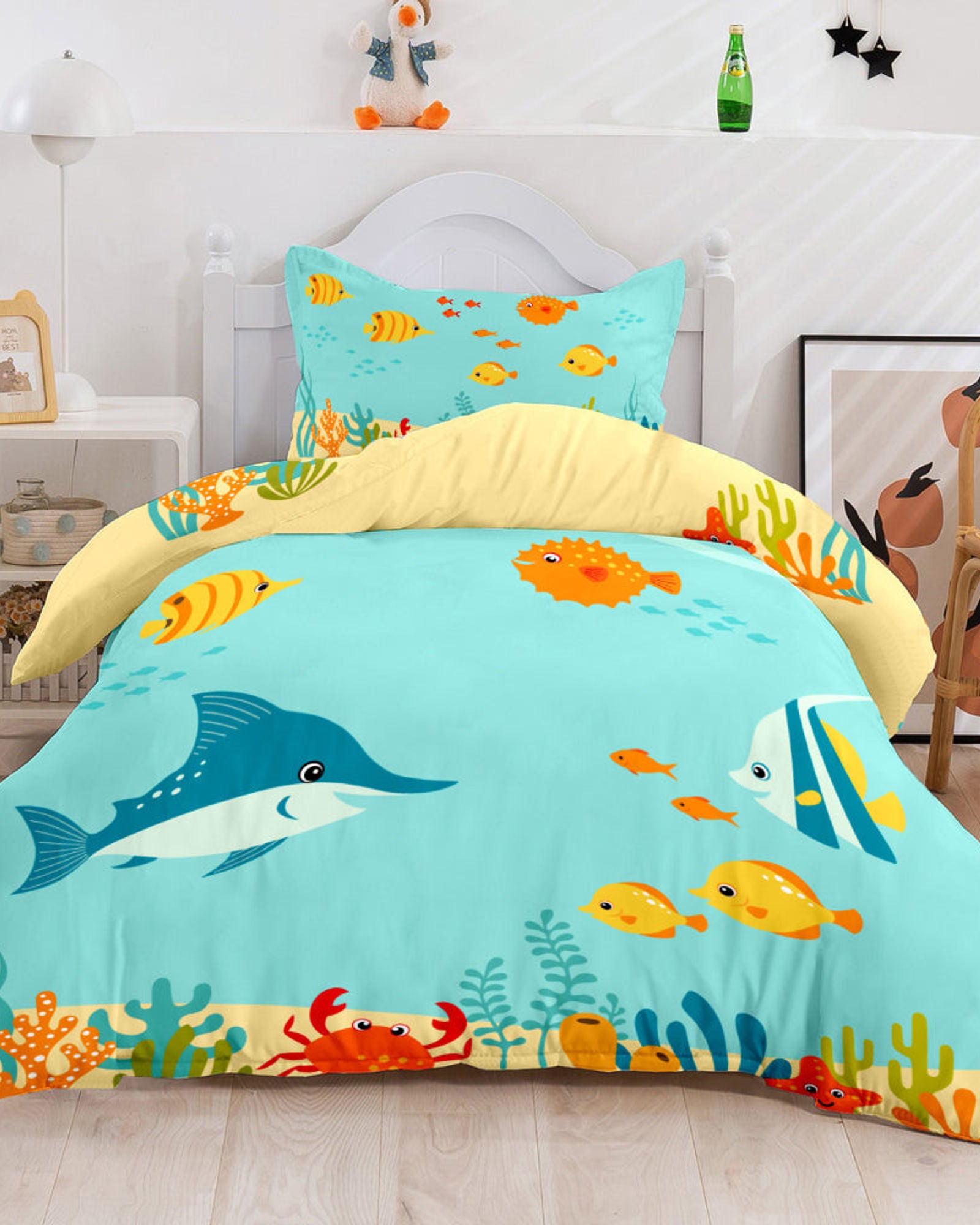 Cotton Home Kids 3-piece Duvet Cover Set Aqua