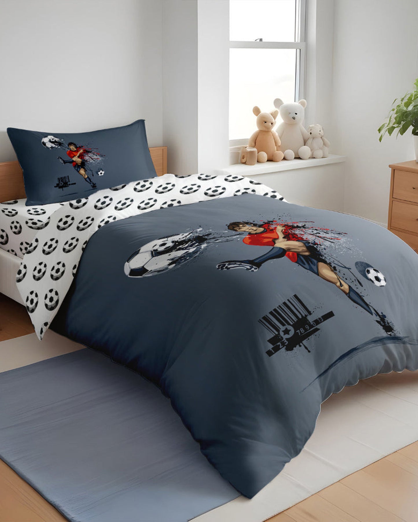 Cotton Home Kids Duvet Cover Set 3Pc Football