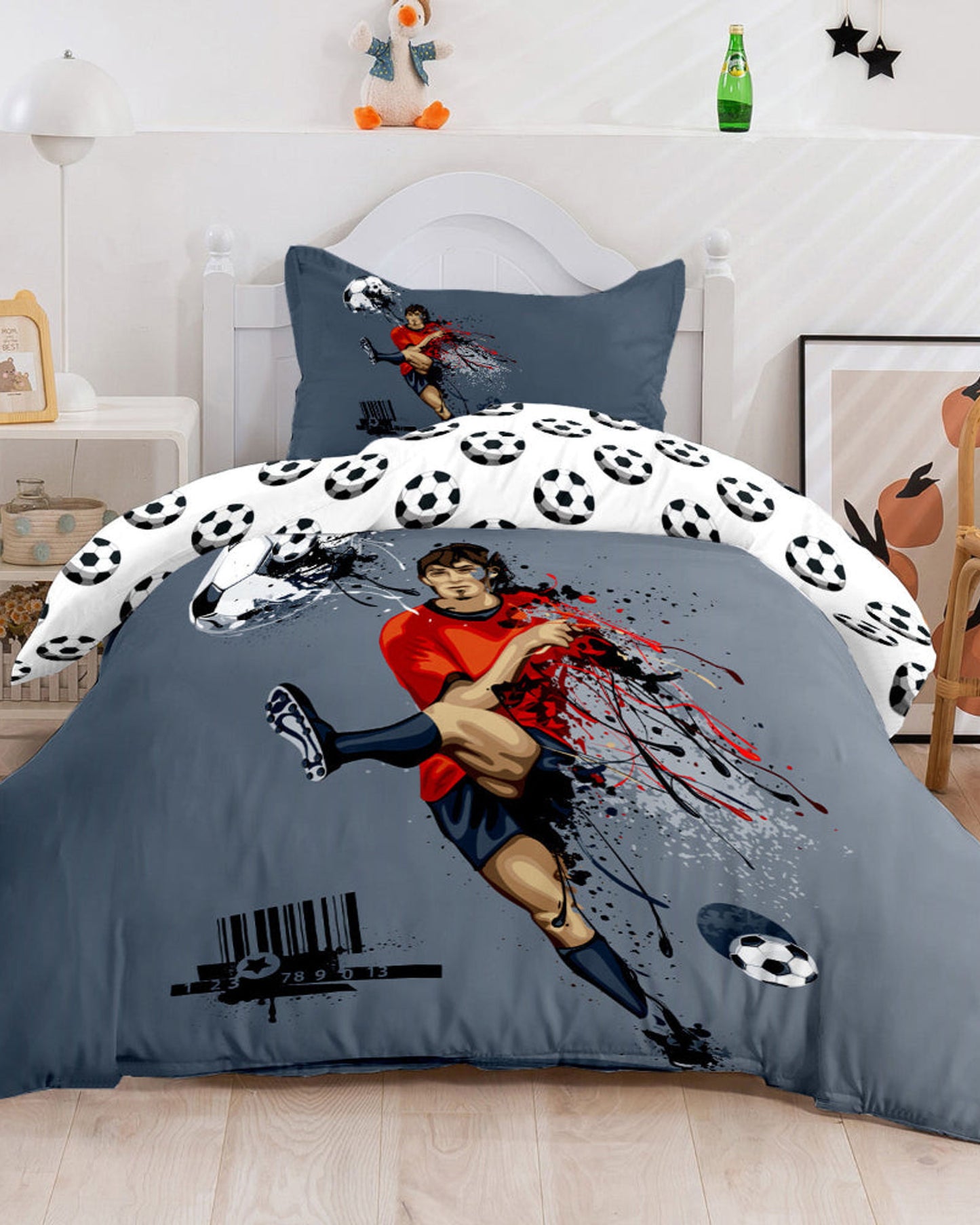 Cotton Home Kids Duvet Cover Set 3Pc Football