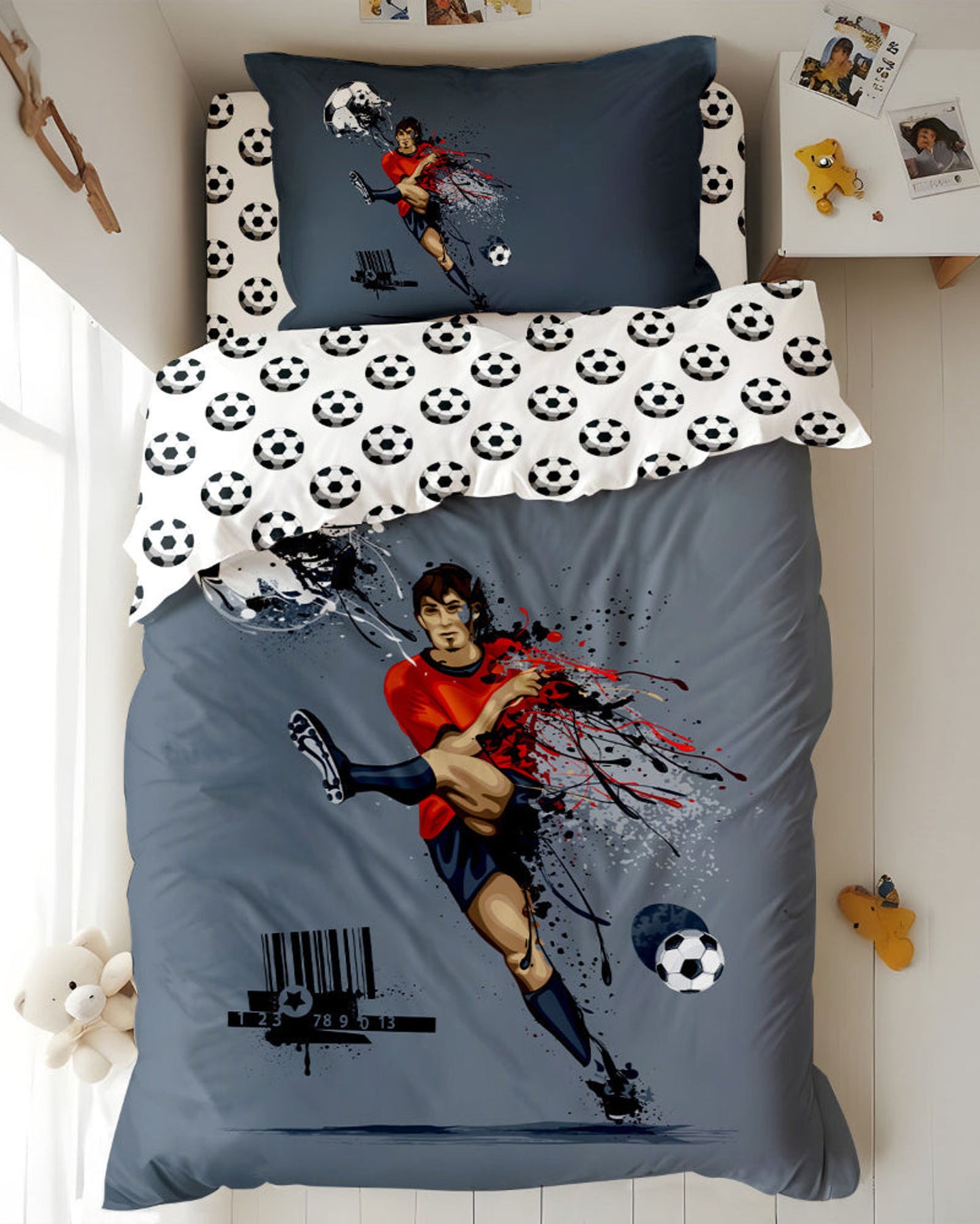 Cotton Home Kids Duvet Cover Set 3Pc Football