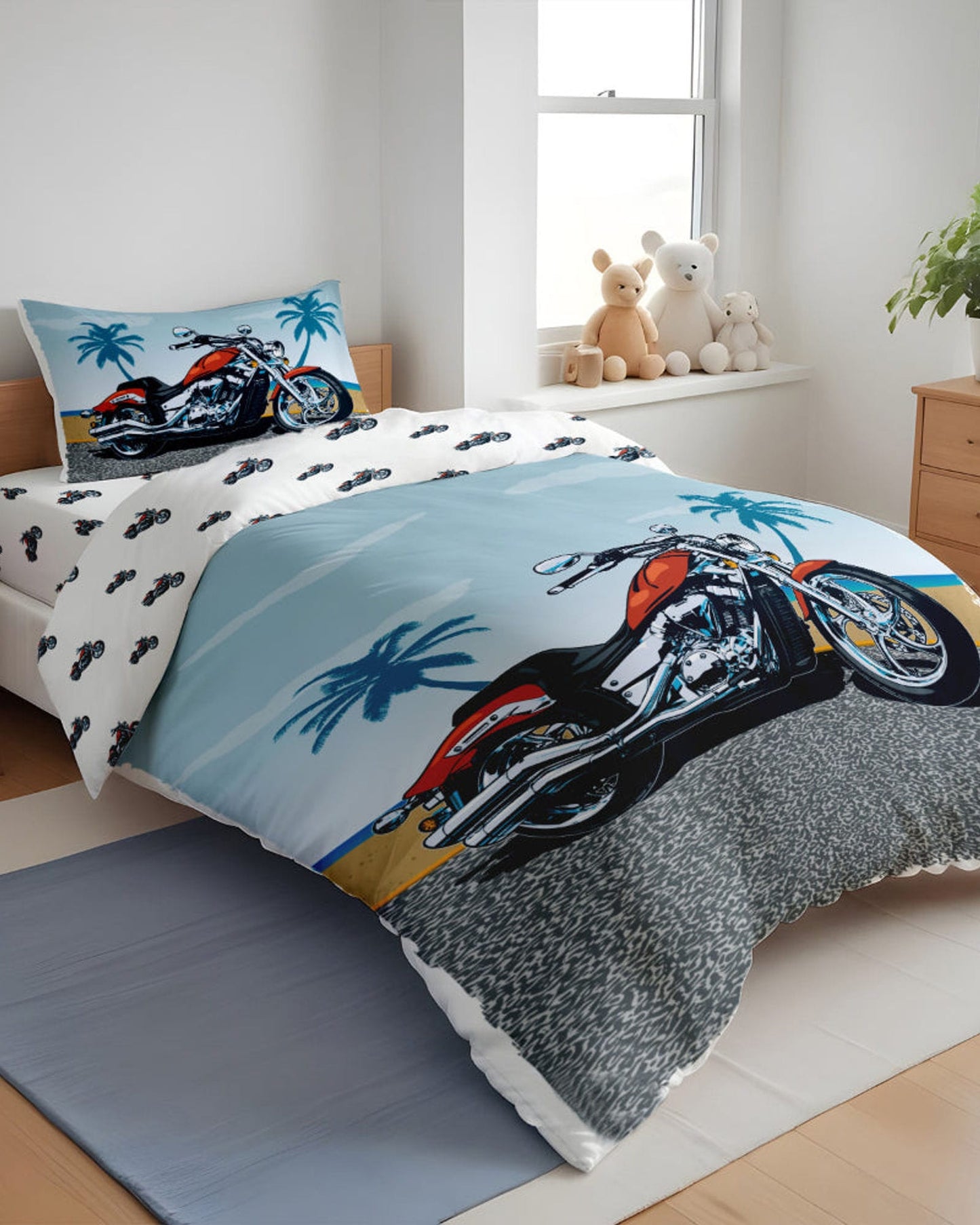 Cotton Home Kids Duvet Cover Set 3Pc Bike