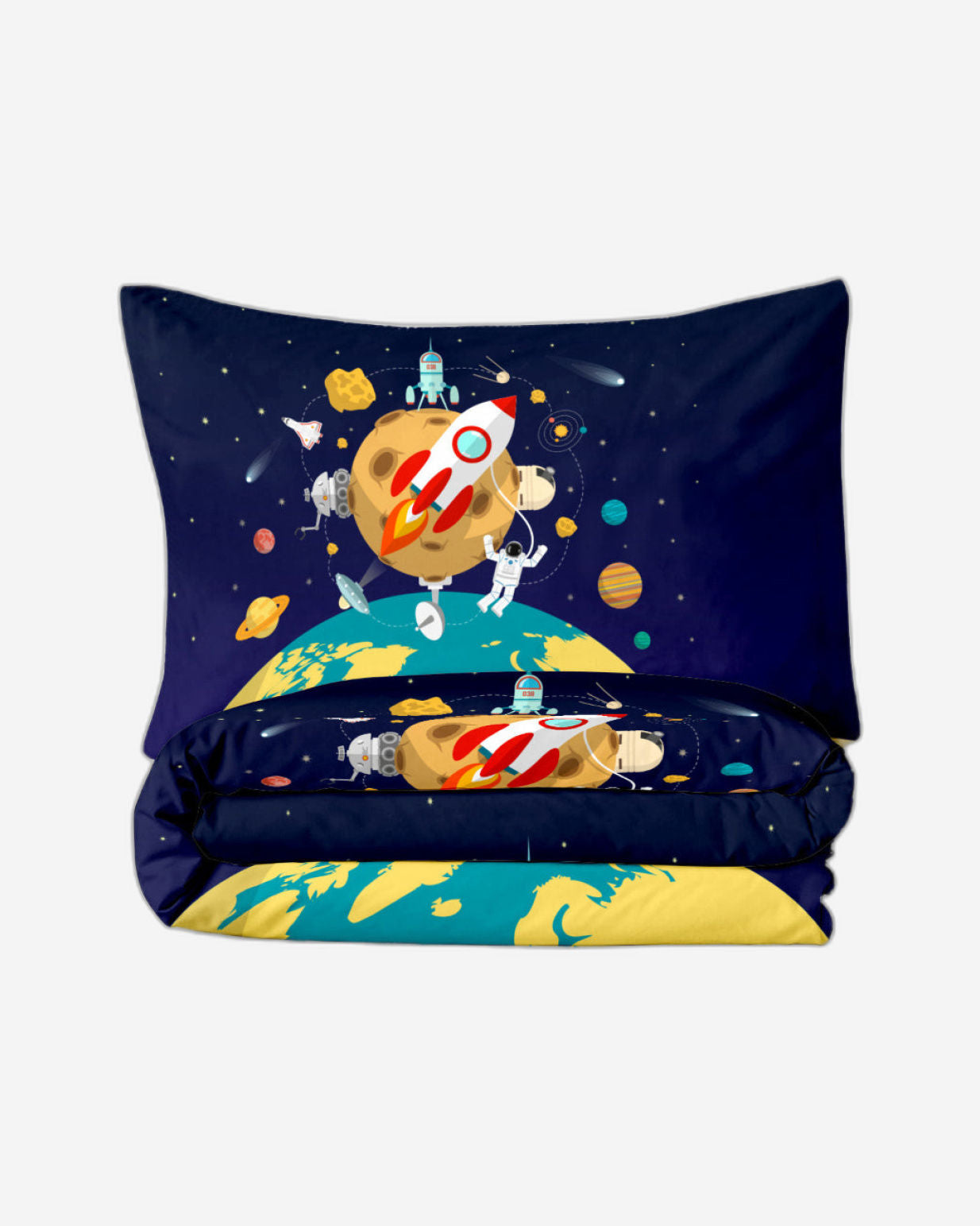 Cotton Home Kids 4-piece Duvet Cover Set Space