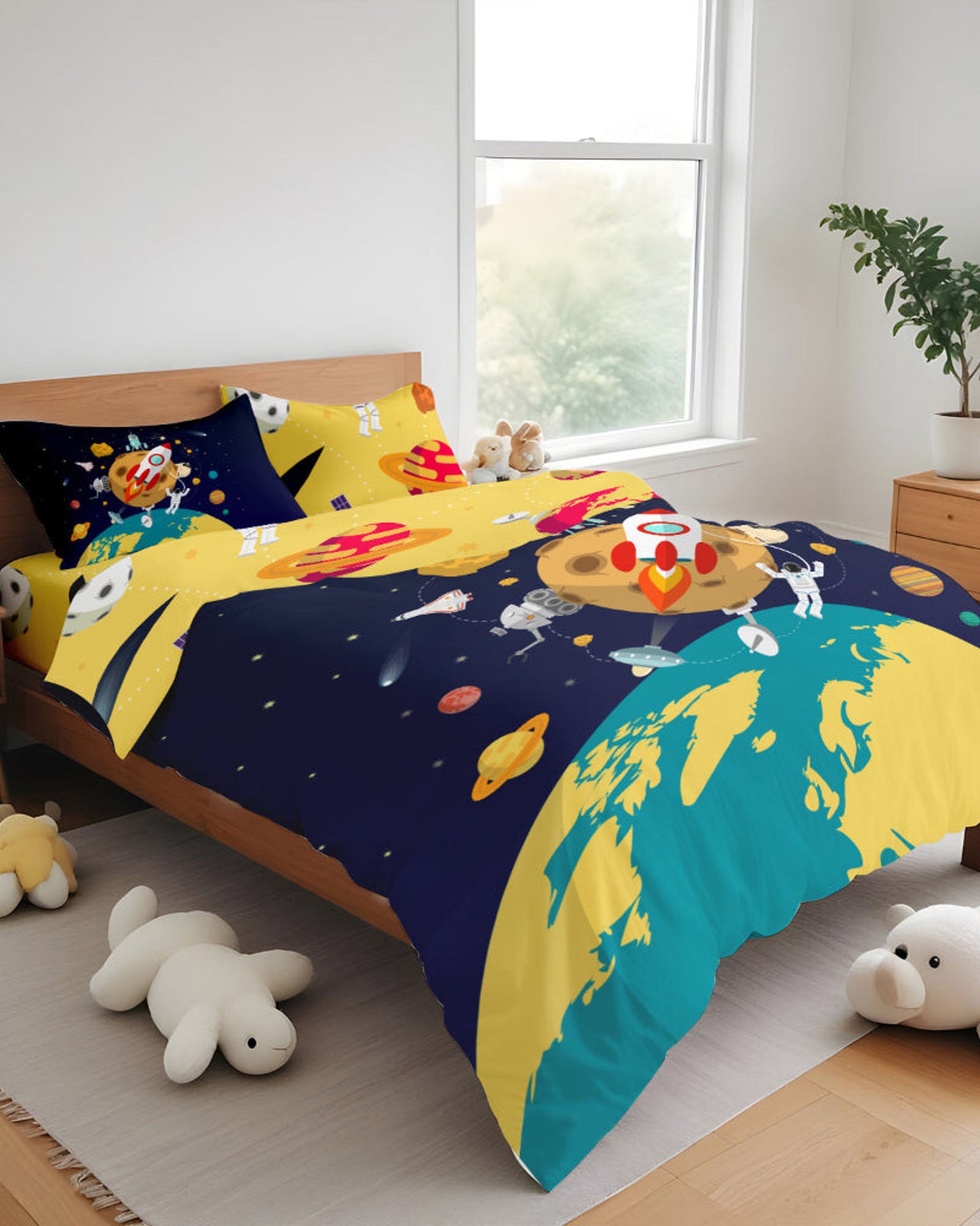 Cotton Home Kids 4-piece Duvet Cover Set Space