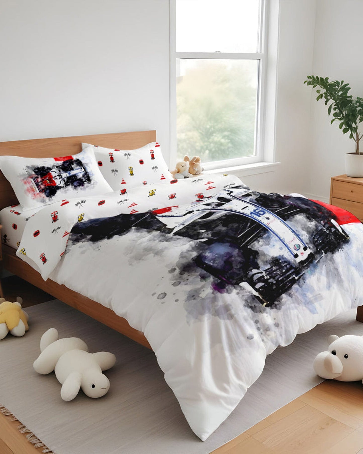 Cotton Home Kids Duvet Cover Set 4Pc Car