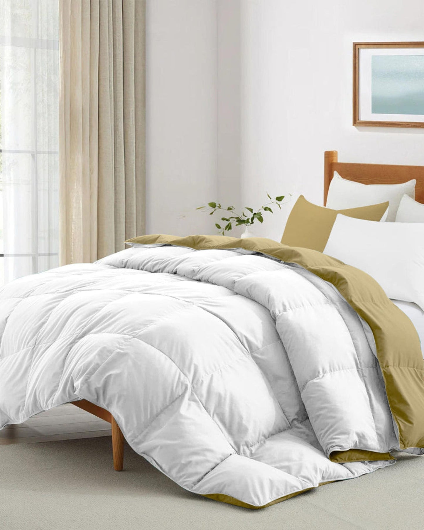 Cotton Home Comforter Set 3Pc White