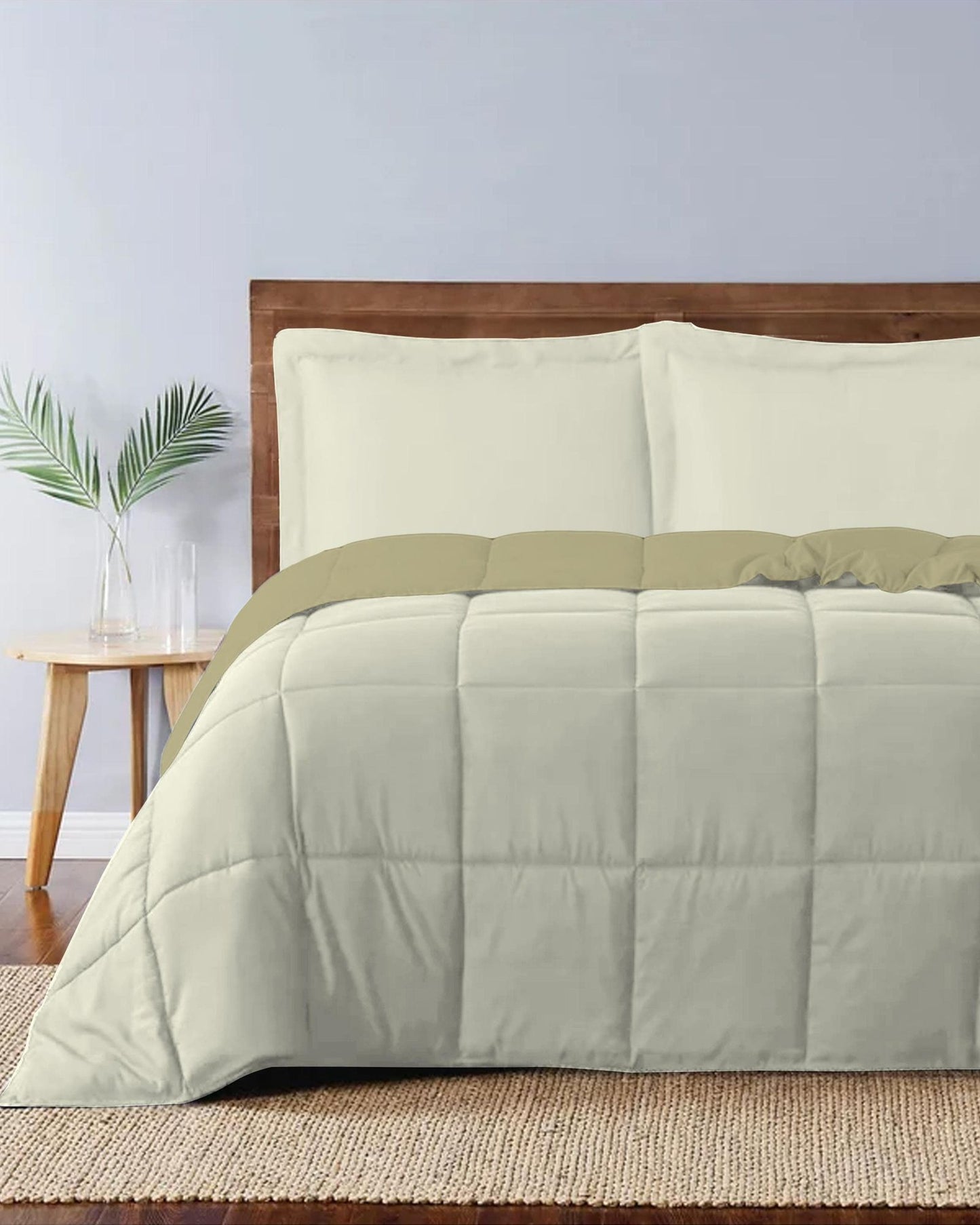 Cotton Home Comforter Set 3Pc Ivory