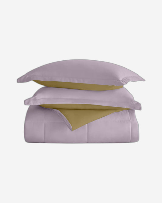 Cotton Home Adult 3-piece Set Reversible Comforter LightPurple