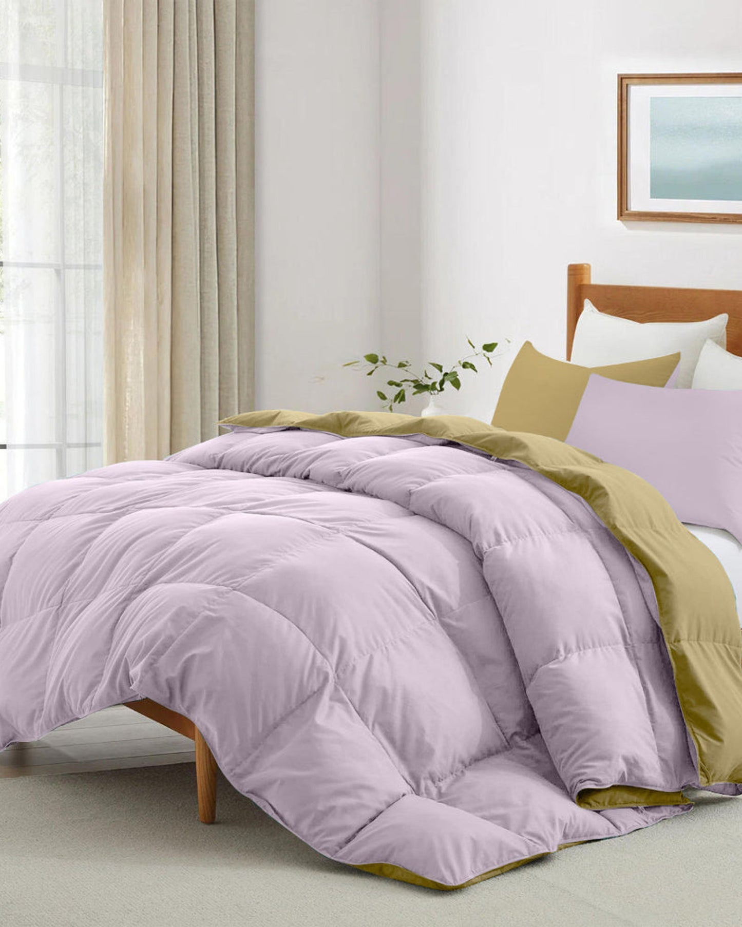 Cotton Home Comforter Set 3Pc Light Purple