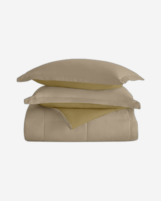 Cotton Home Adult 3-piece Set Reversible Comforter Sky Blue