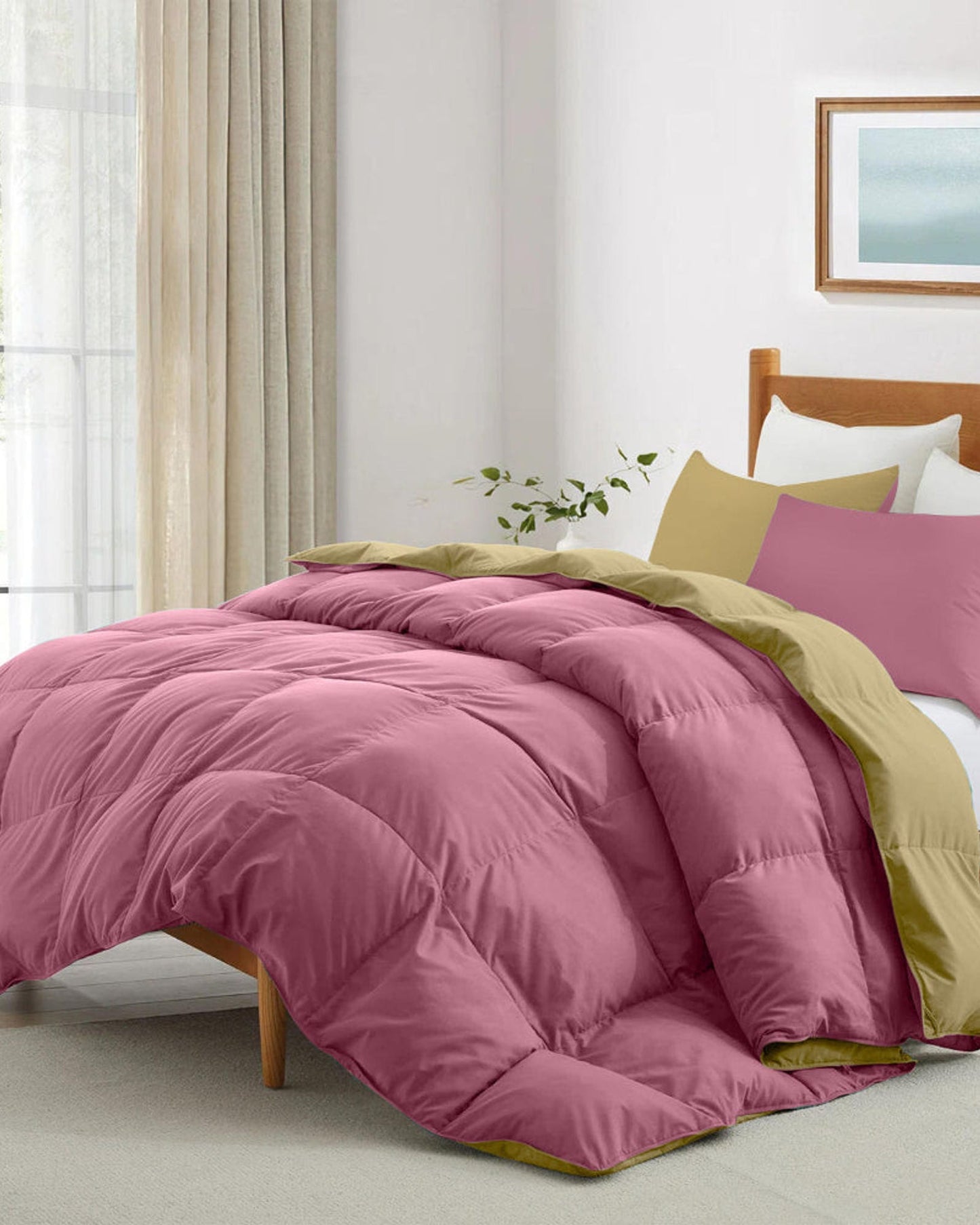 Cotton Home Comforter Set 3Pc Muave