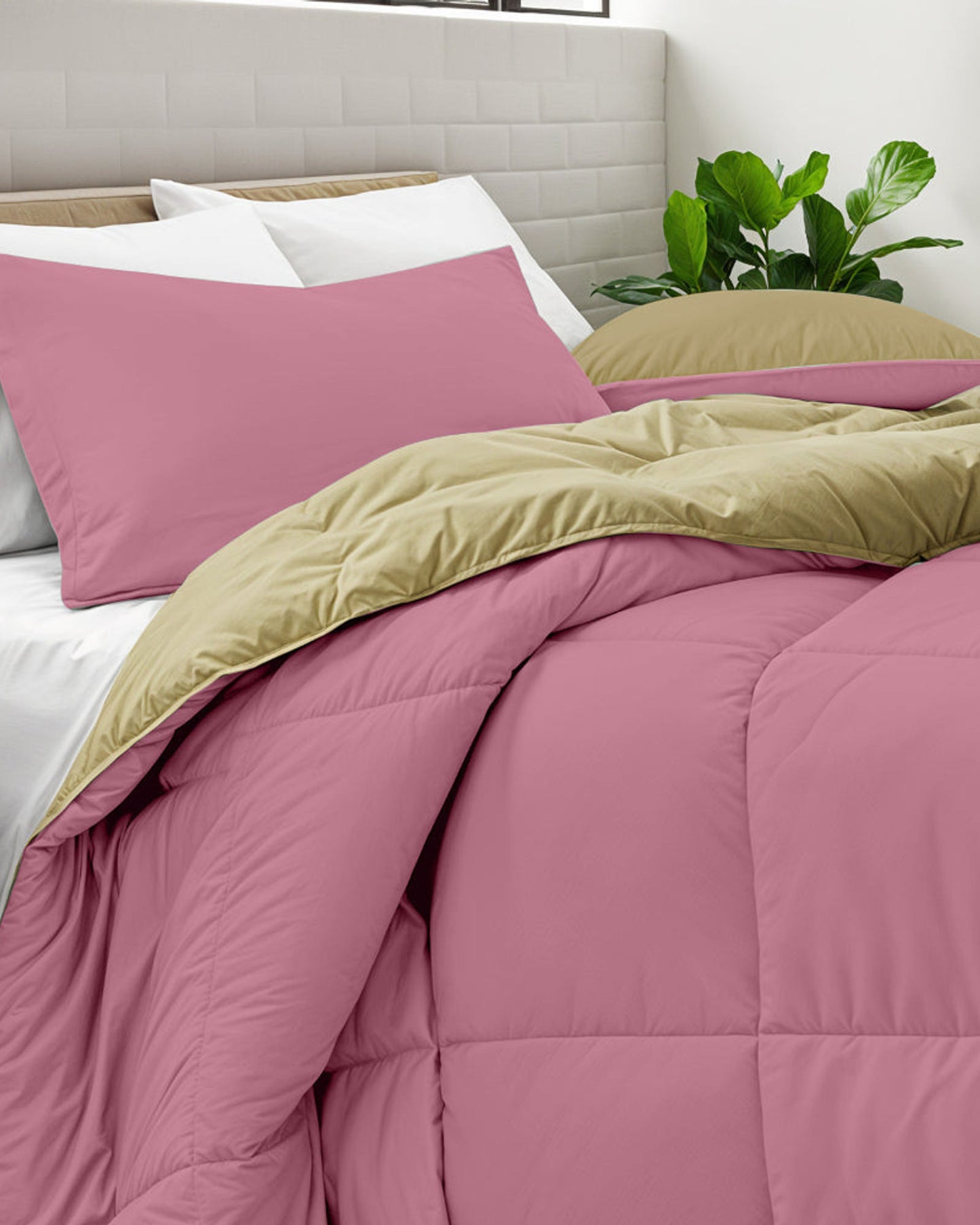 Cotton Home Comforter Set 3Pc Muave