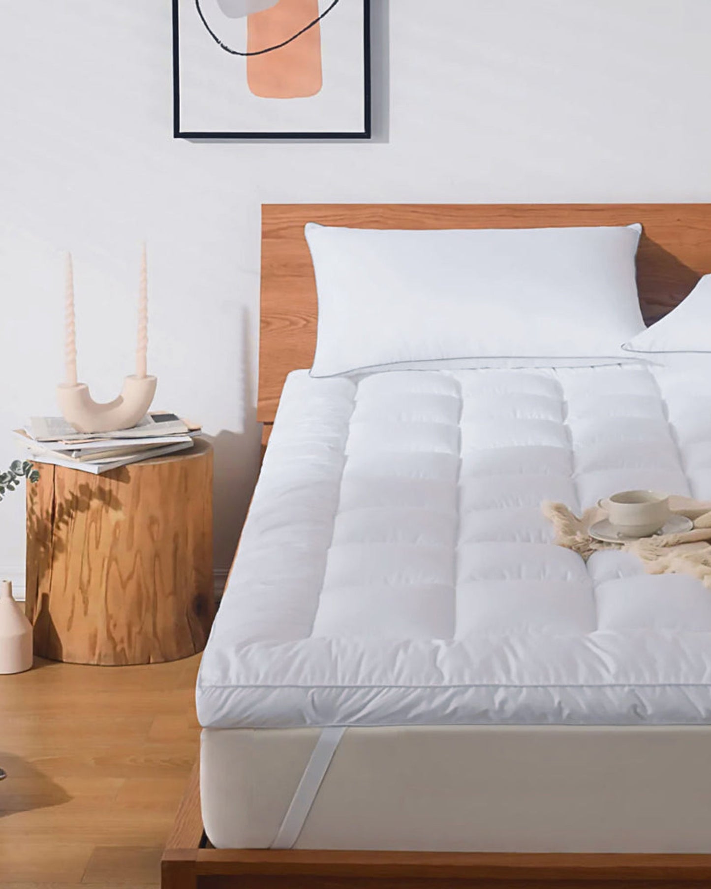 Cotton Home Mattress Topper Super Soft White