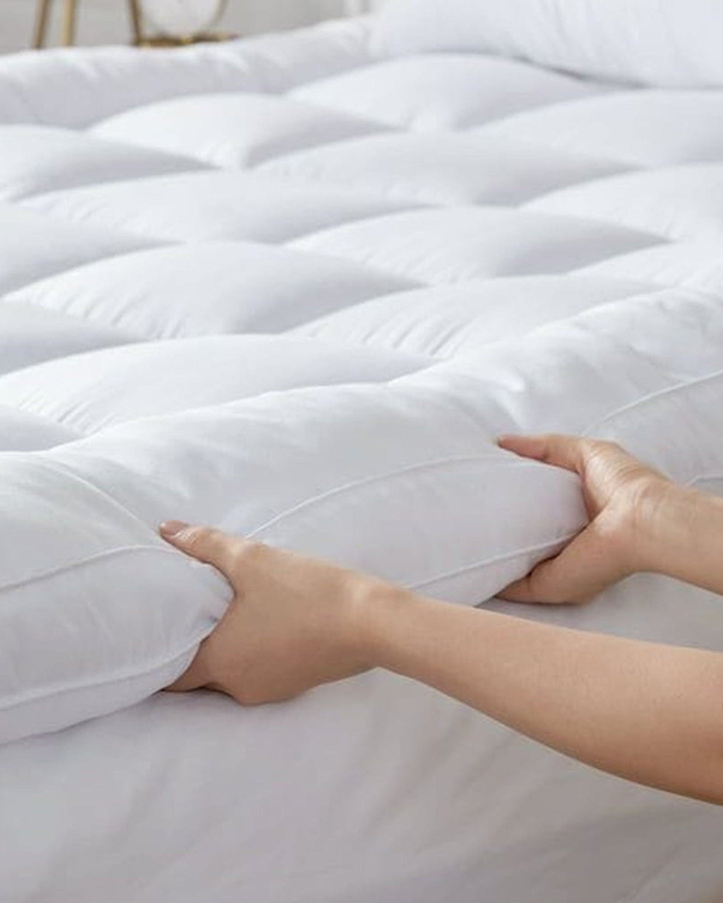 Cotton Home Mattress Topper Super Soft White