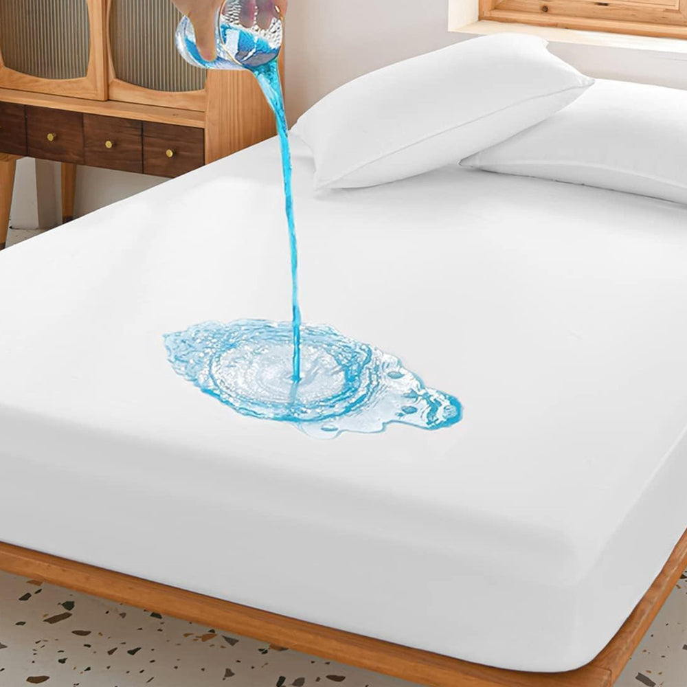 Cotton Home Water Proof Coral Fleece Mattres Protector White