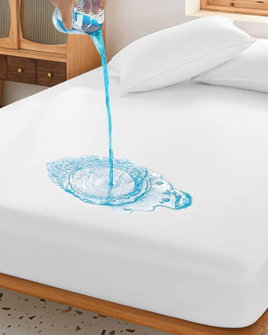 Cotton Home Water Proof Coral Fleece Mattres Protector White