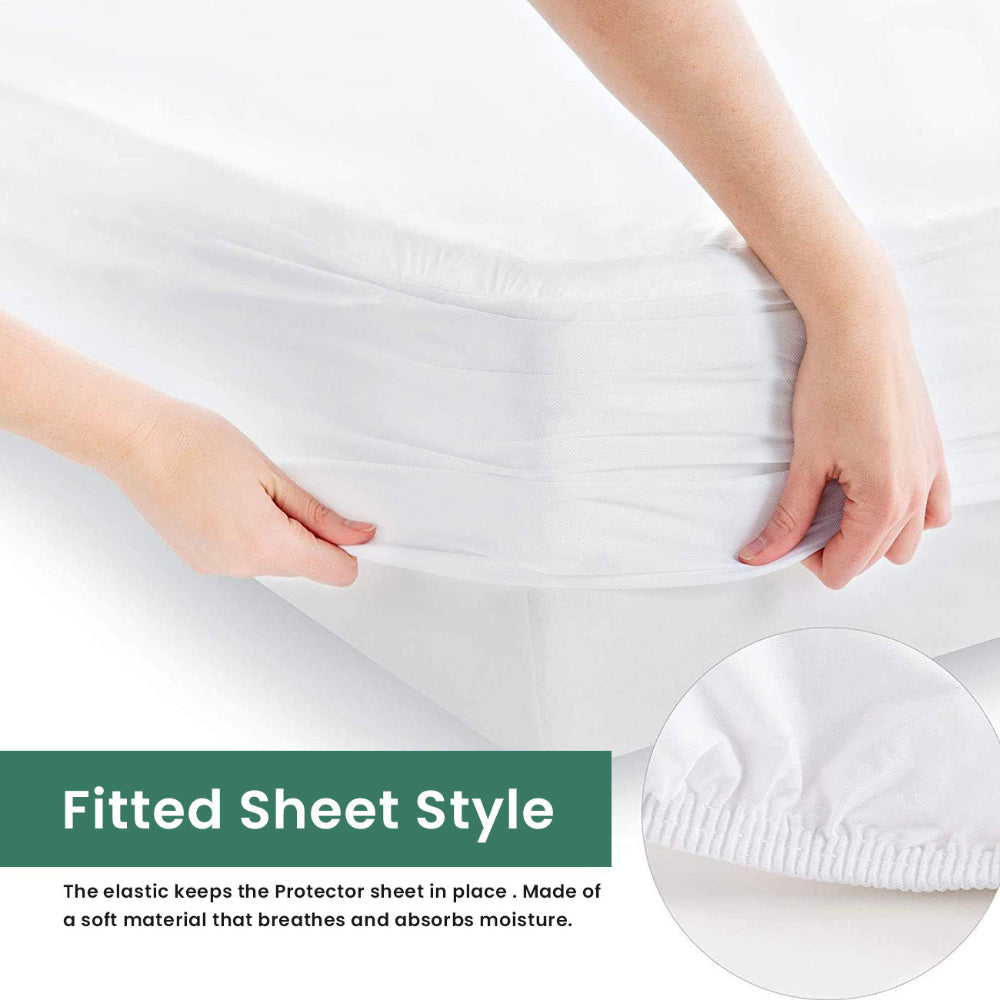 Cotton Home Water Proof Coral Fleece Mattres Protector White