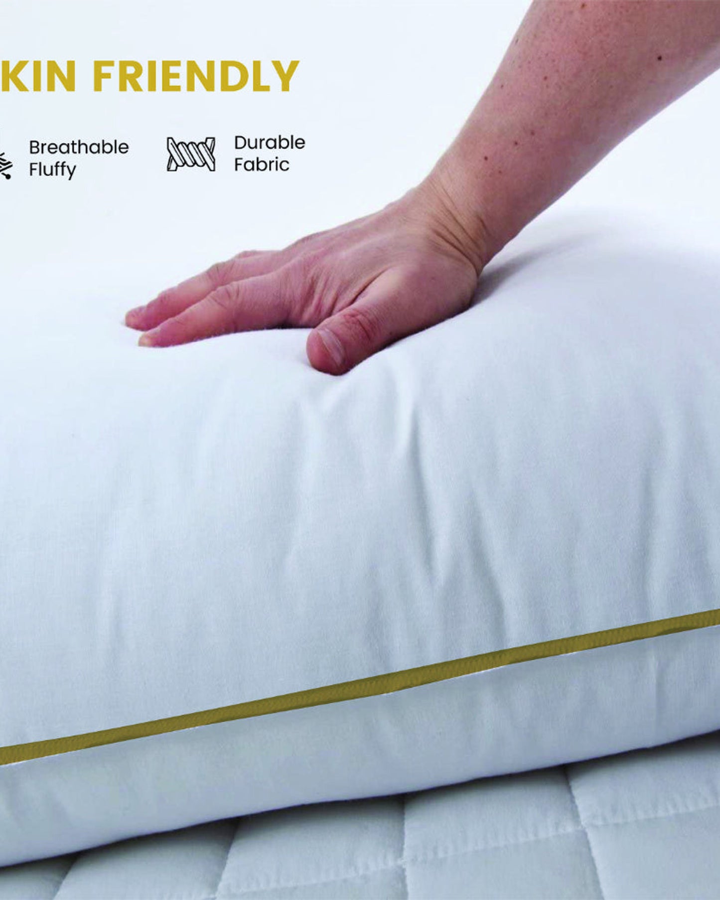 Cotton Home Pillow Downproof Gold Cord