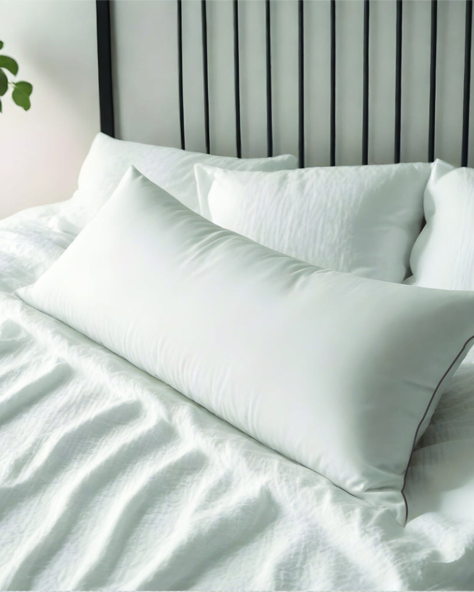 Cotton Home Downproof Body Pillow with Black Cord