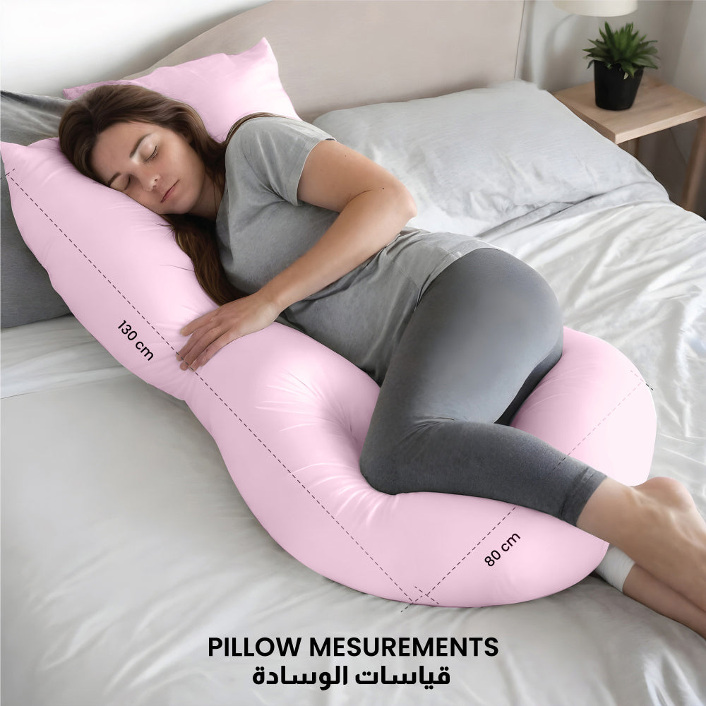 Cotton Home Pregnancy Pillow Pink