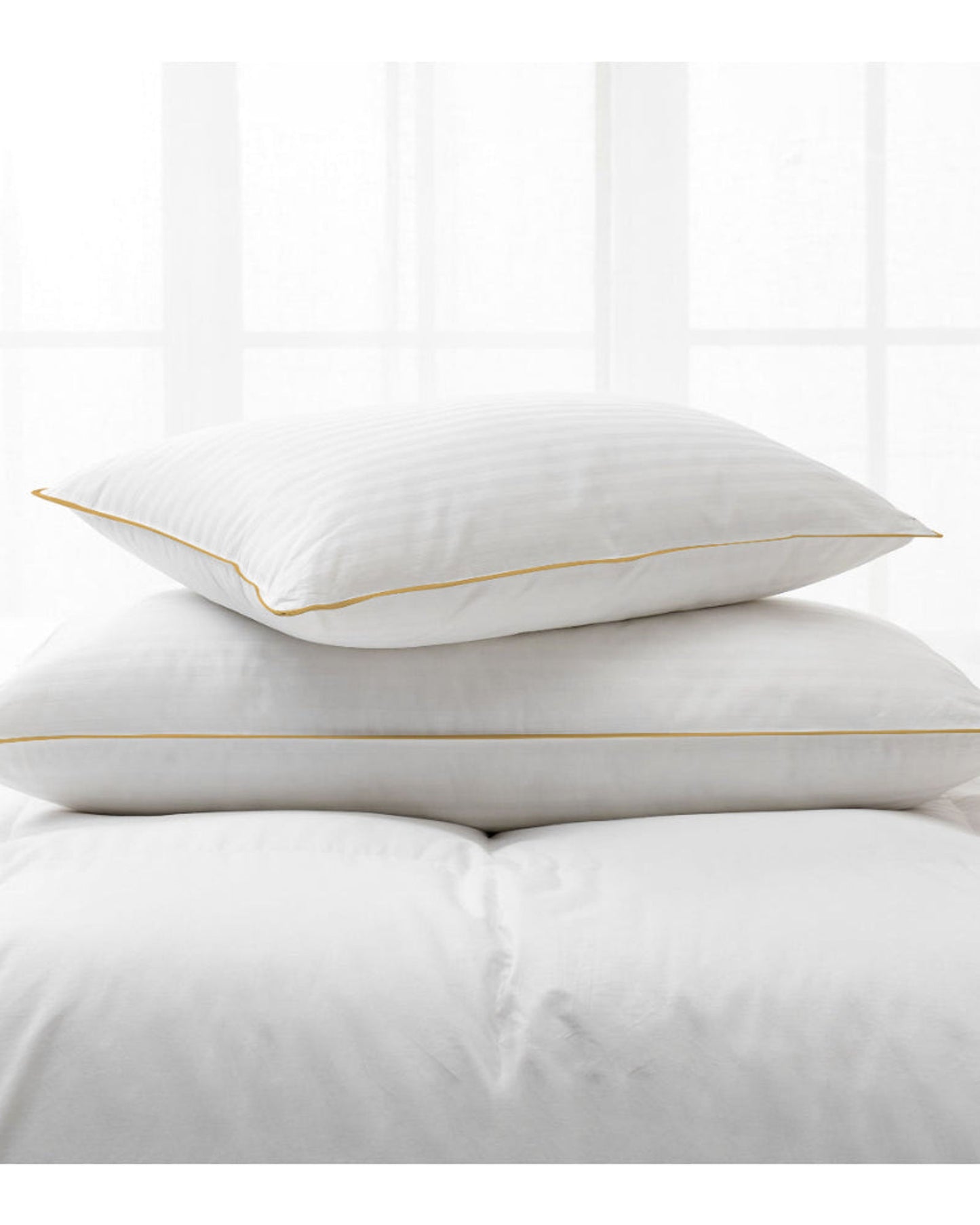 Cotton Home Pillow Stripe 1Pc Gold Cord