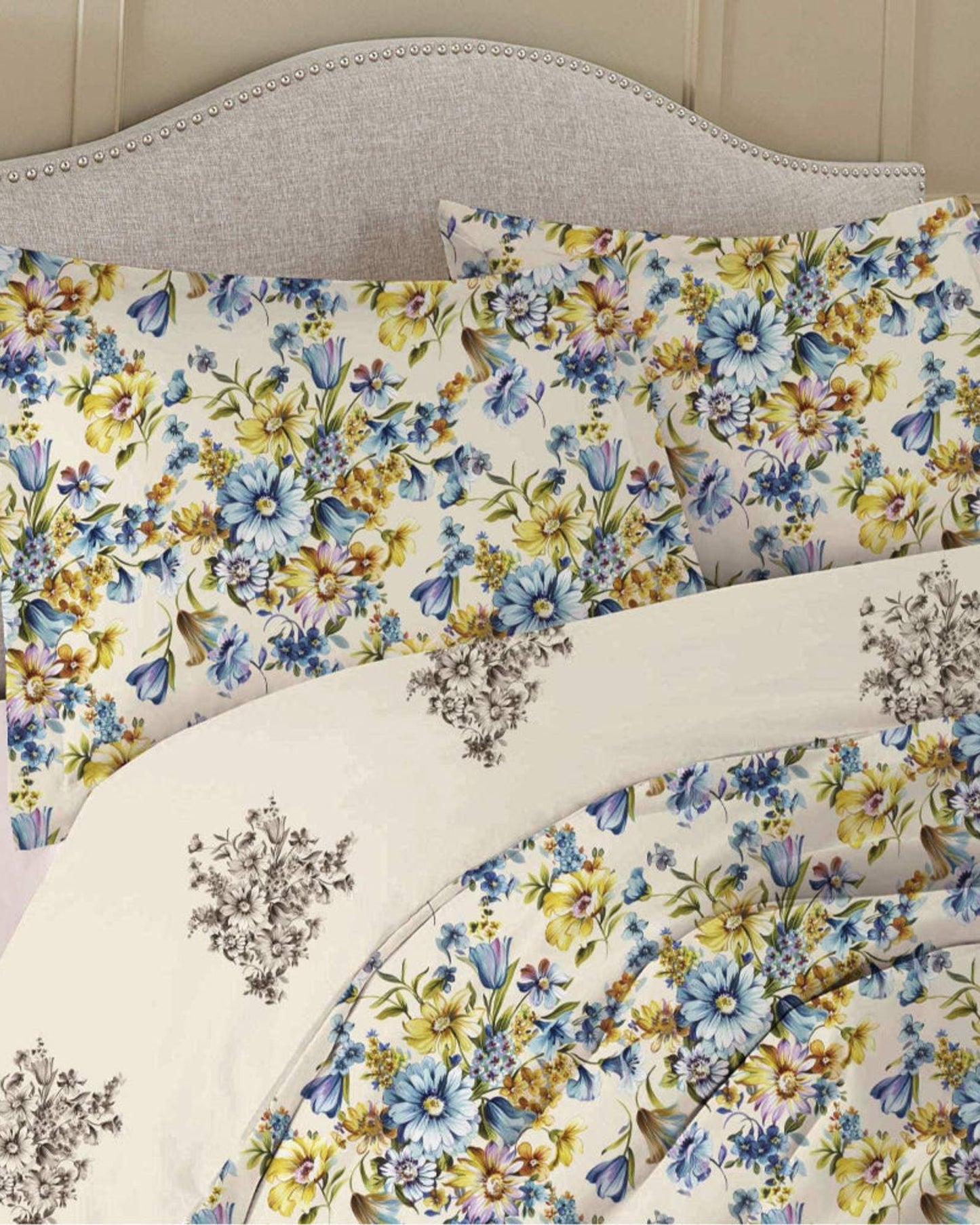 Cotton Home Comforter Set 3Pc Eraya Yellow
