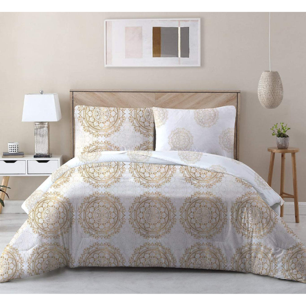 Cotton Home 100% Cotton Sateen 225T 3-piece Printed Comforter Set Festive
