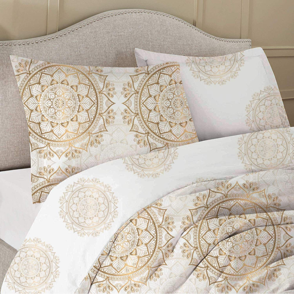 Cotton Home 100% Cotton Sateen 225T 3-piece Printed Comforter Set Festive
