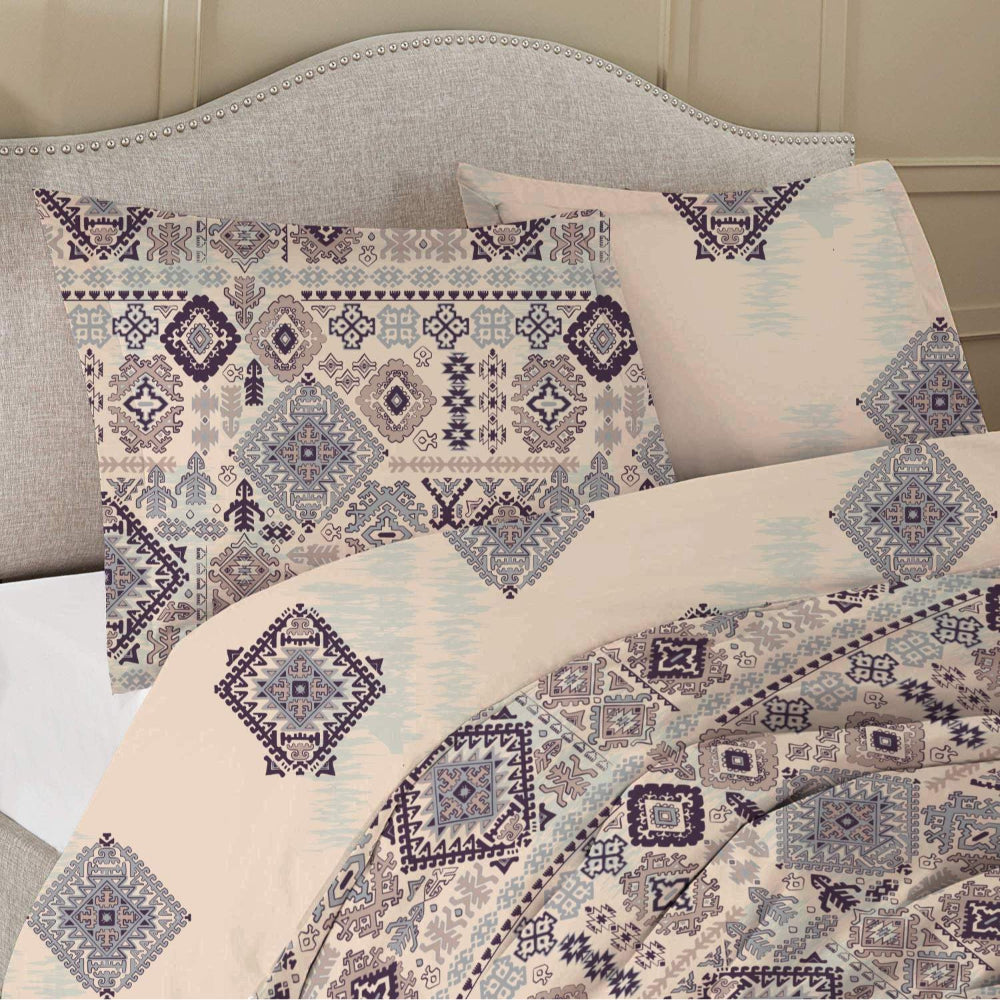 Cotton Home 100% Cotton Sateen 225T 3-piece Printed Comforter Set Ethinic