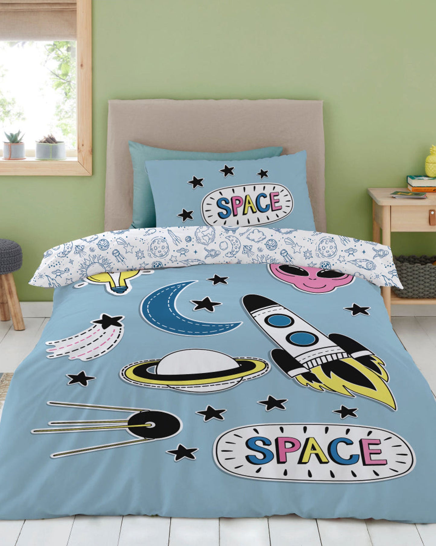 Cotton Home Comforter Set 2Pc Space