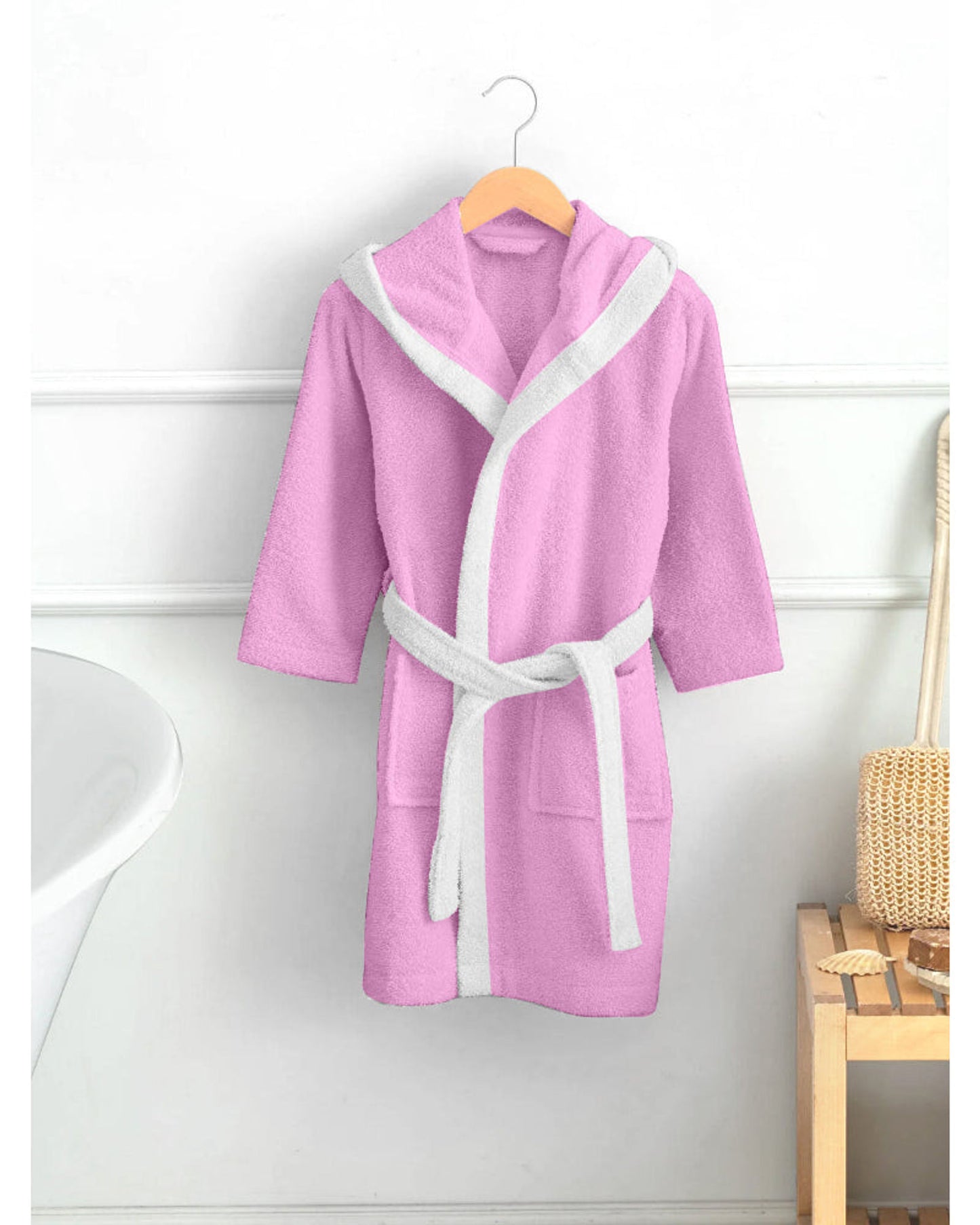 Cotton Home Kids Bathrobe Kitty Pink