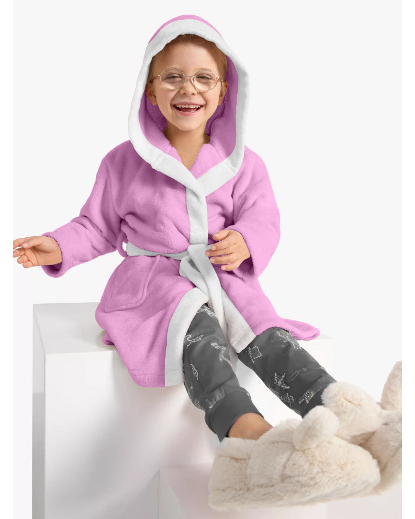 Cotton Home Kids Bathrobe Kitty Pink