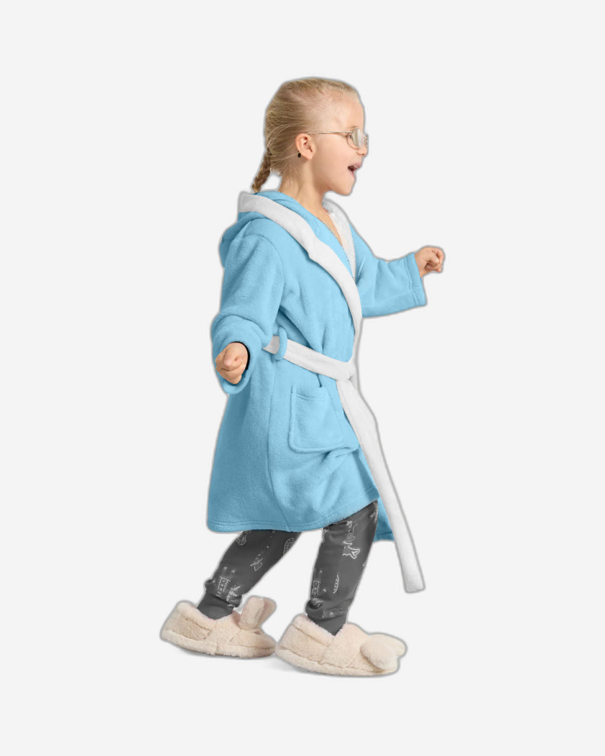 Cotton Home Kids Bathrobe Panda Aqua
