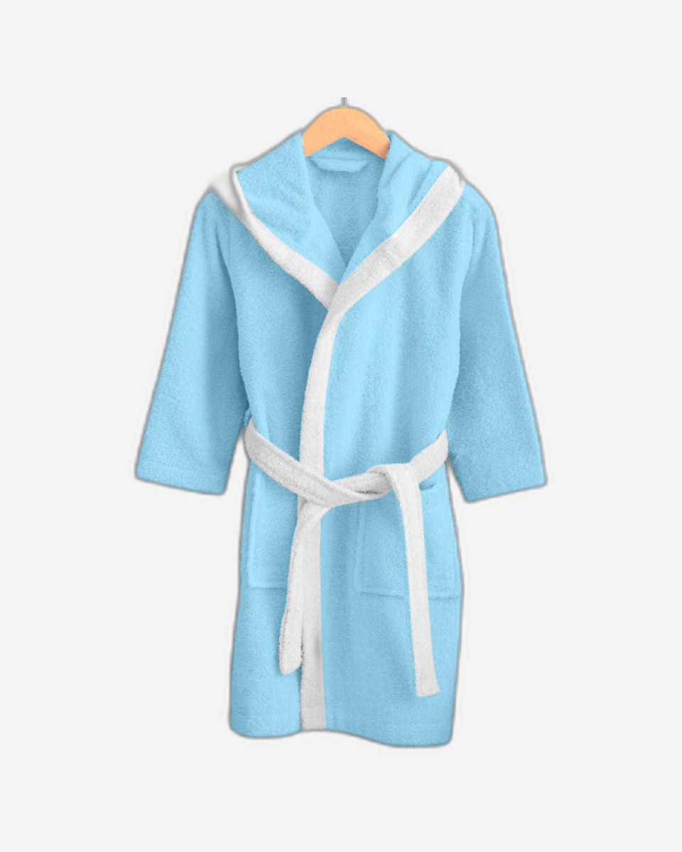 Cotton Home Kids Bathrobe Panda Aqua