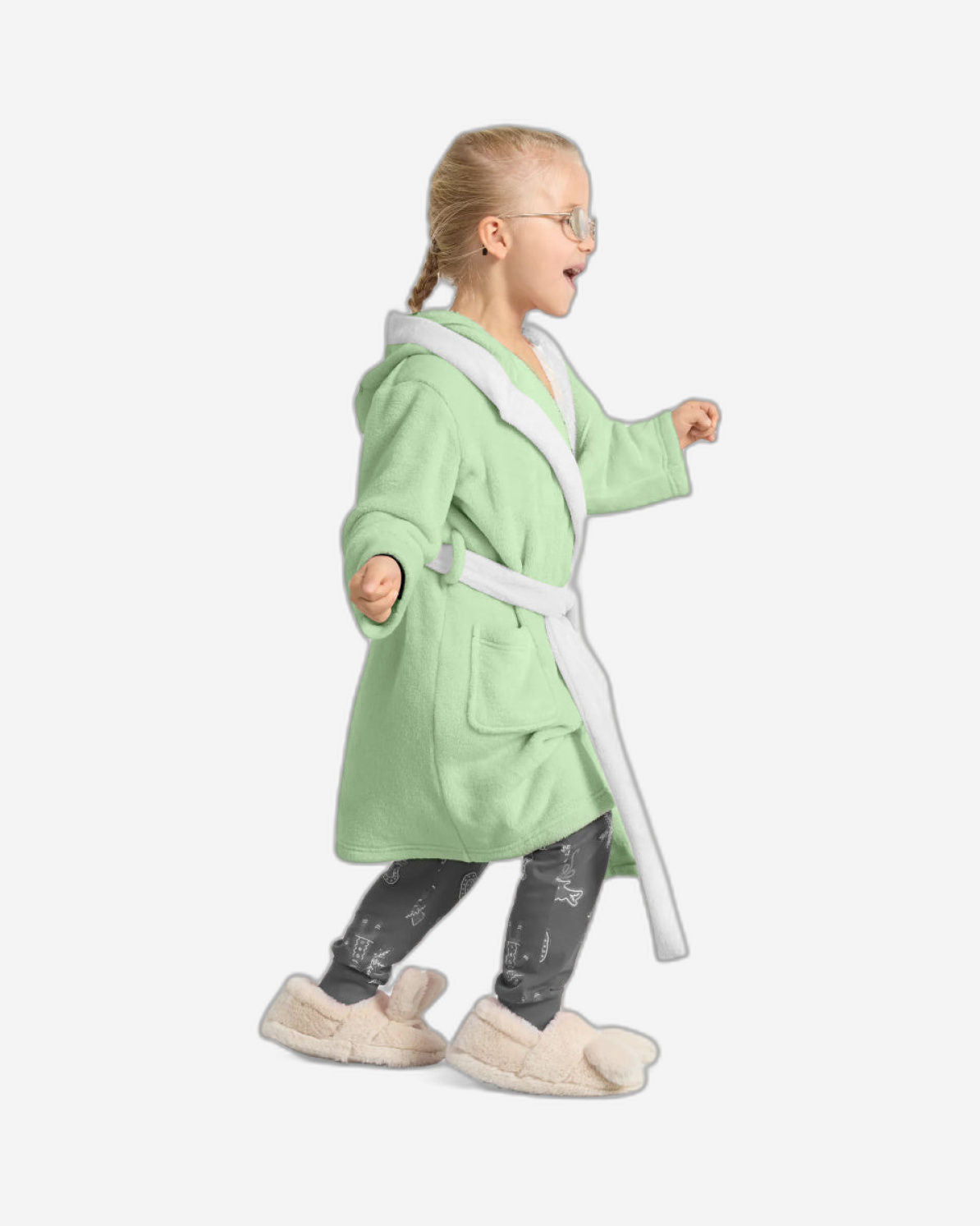 Cotton Home Kids Bathrobe Polar Bear Mint Green