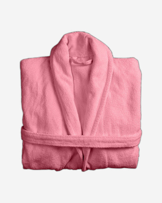 Cotton Home Bathrobe with Pockets Terry Dusty Pink