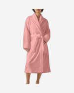 Cotton Home Bathrobe with Pockets Terry Rose Pink