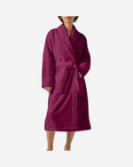 Cotton Home Bathrobe with Pockets Terry Burgundy