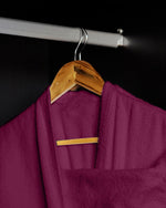 Cotton Home Bathrobe with Pockets Terry Burgundy