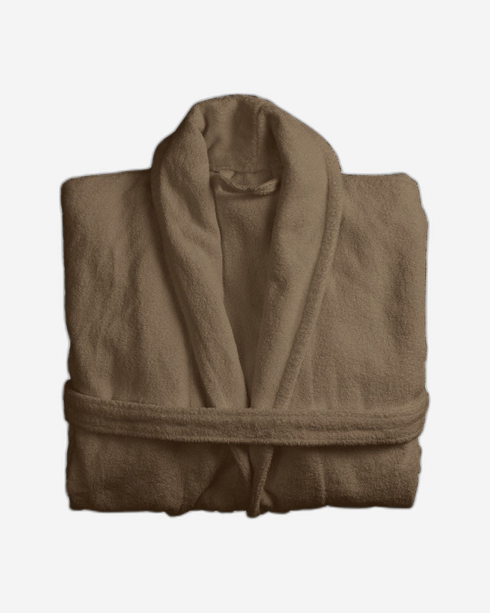 Cotton Home Bathrobe with Pockets Terry Wood Brown