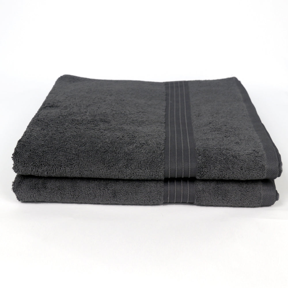 Cotton Home Bath Towel 2-piece Set Charcaol