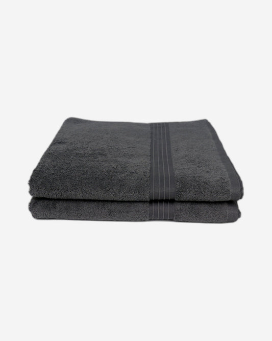 Cotton Home Bath Towel Set 2Pc Charcoal