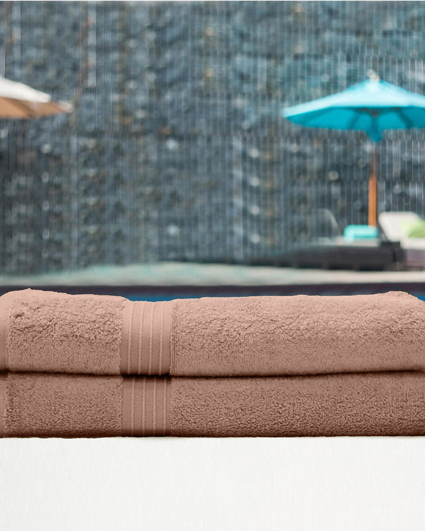 Cotton Home Bath Towel Set 2Pc Beige