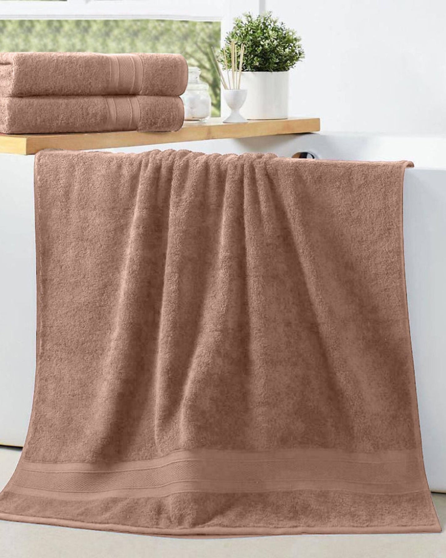 Cotton Home Bath Towel Set 2Pc Beige