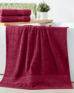 Cotton Home Bath Towel 2-piece Set Burgundy